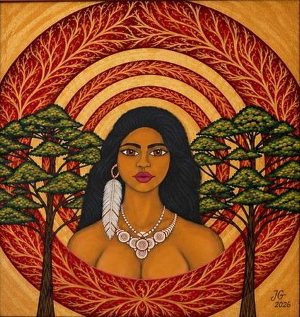 Obra Cabocla, pintura autoral de Gilnanda Oliveira