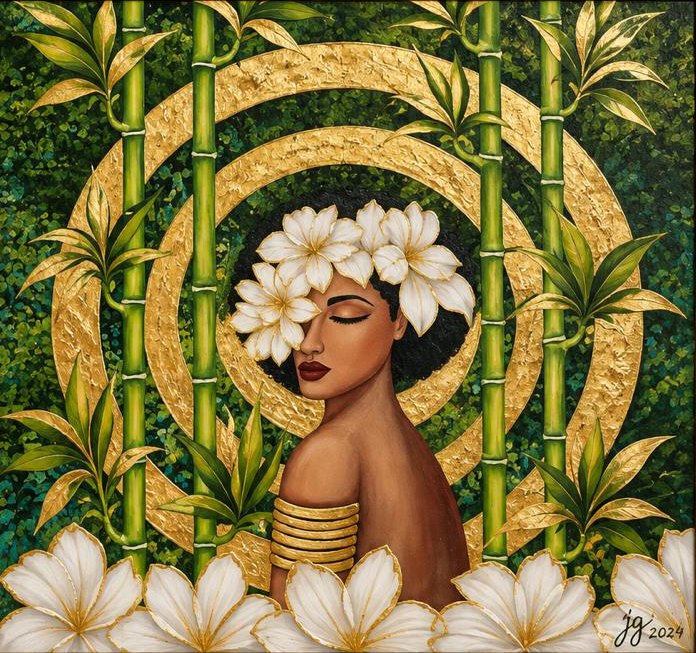 Obra Entre Folhas e Ouro, de Gilnanda Oliveira